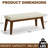 43.3'' W Tufted Linen Upholstered Bench with Solid Wood Legs-1538030601