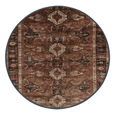 Machine Washable Turkish Brown Area Rug