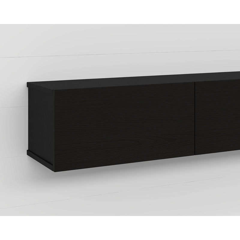 Ozge Floating TV Stand for 78" TVs - Sleek, Wall-Mounted Media Console, Wood Black