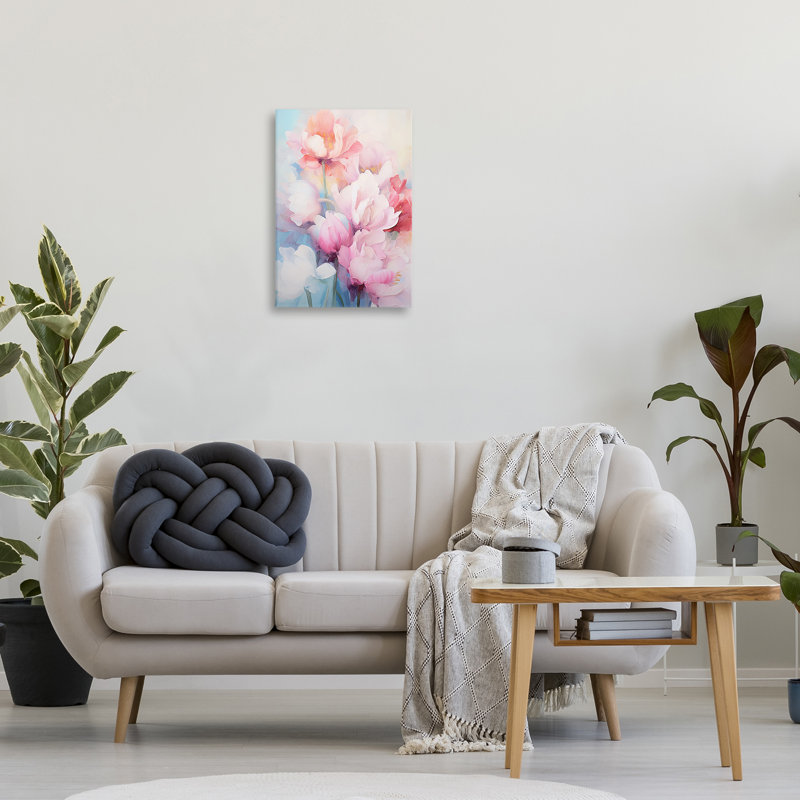 "Soft Tulip Blossoms", art mural sur toile par Gina Kelly, H 24 po x l 16 po