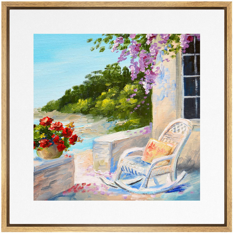 "Mer encadrée sur toile" par Claude Monet, H 24 po x l 24 po, Naturel
