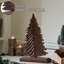 Sapin d'hiver en bois foncé 19 x 12 x 3,75