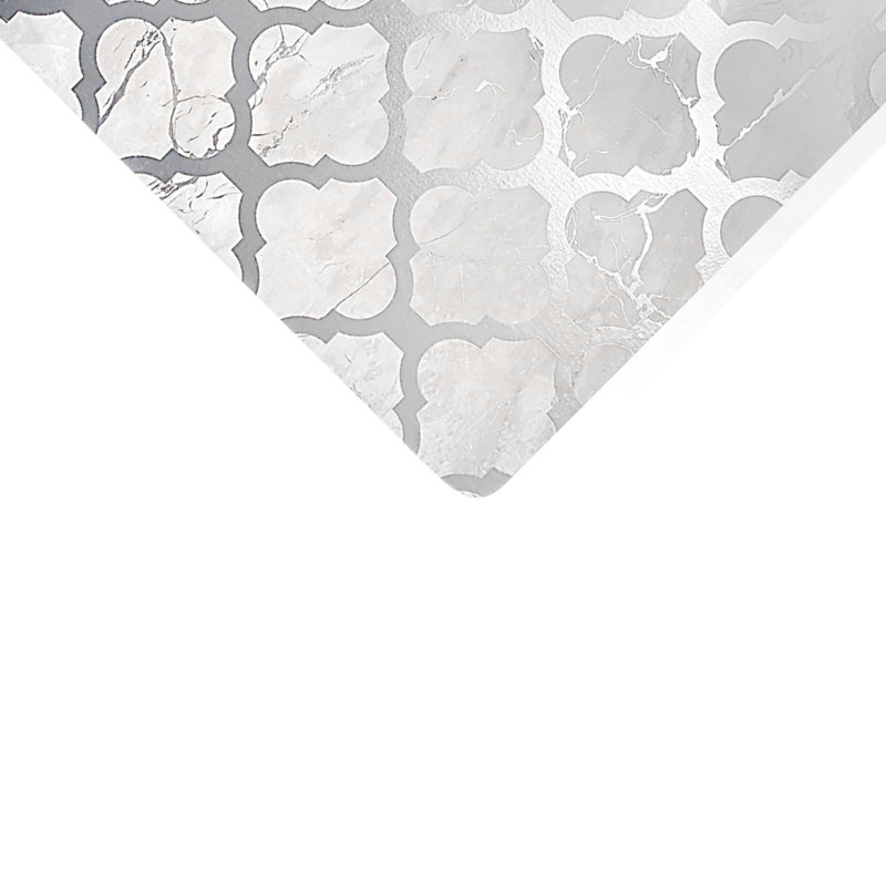 Tapis de table de salle à manger Placemats, L 18 po x L 12 po, Blanc / argenté