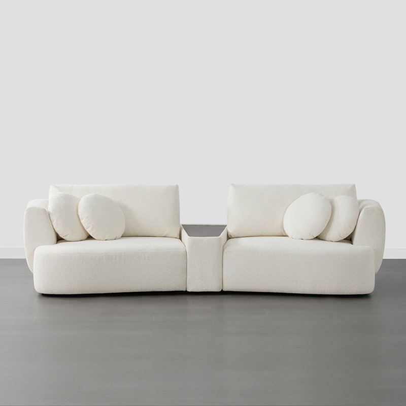 Aneika 119'' 3-Piece Curved Modular Sofa, Beige