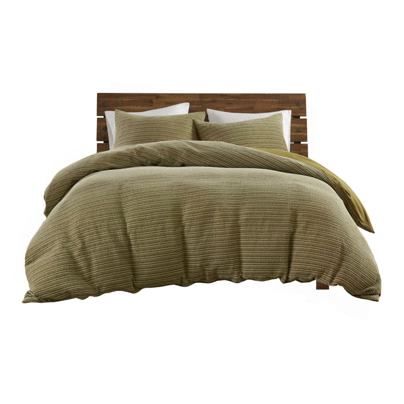 Ensemble de housse de couette 3 pièces, Housse de couette double / grand et insert + 2 tai, Vert