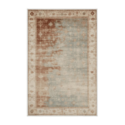 Machine Washable Overdyed Beige Area Rug