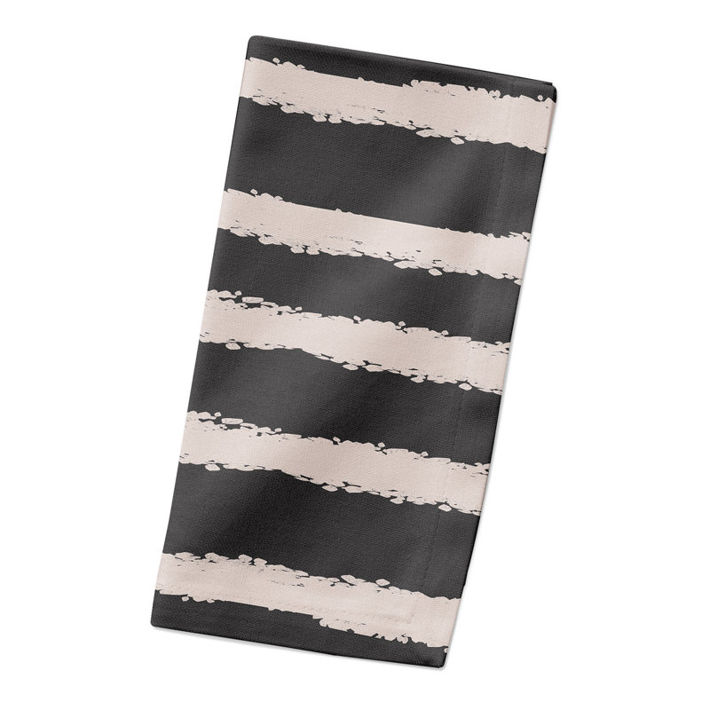 Serviette en coton 10 po, Noir/rose