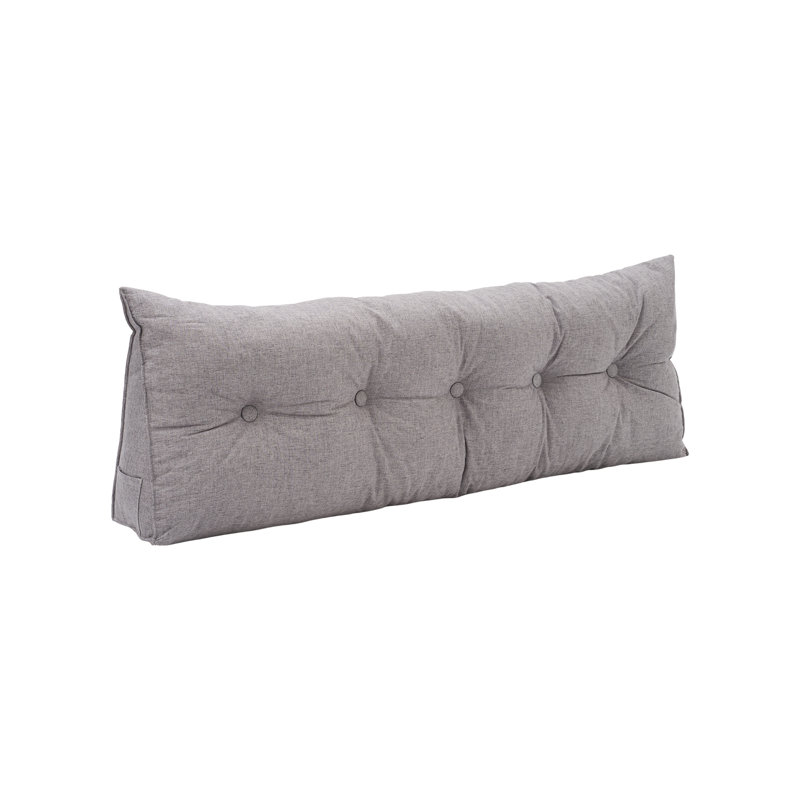 Cotton Rectangular Backrest, Light Grey, 150cm W x 20cm D
