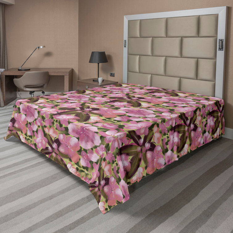 Ambesonne, drap plat floral pivoines, art botanique printanier