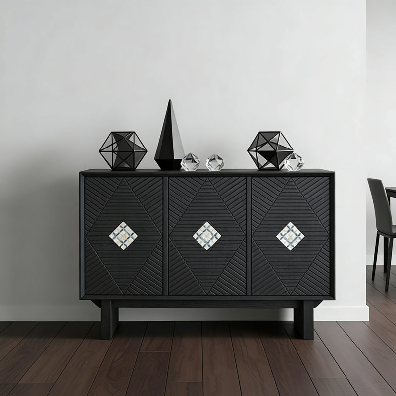 Buffet en bois massif de style rétro