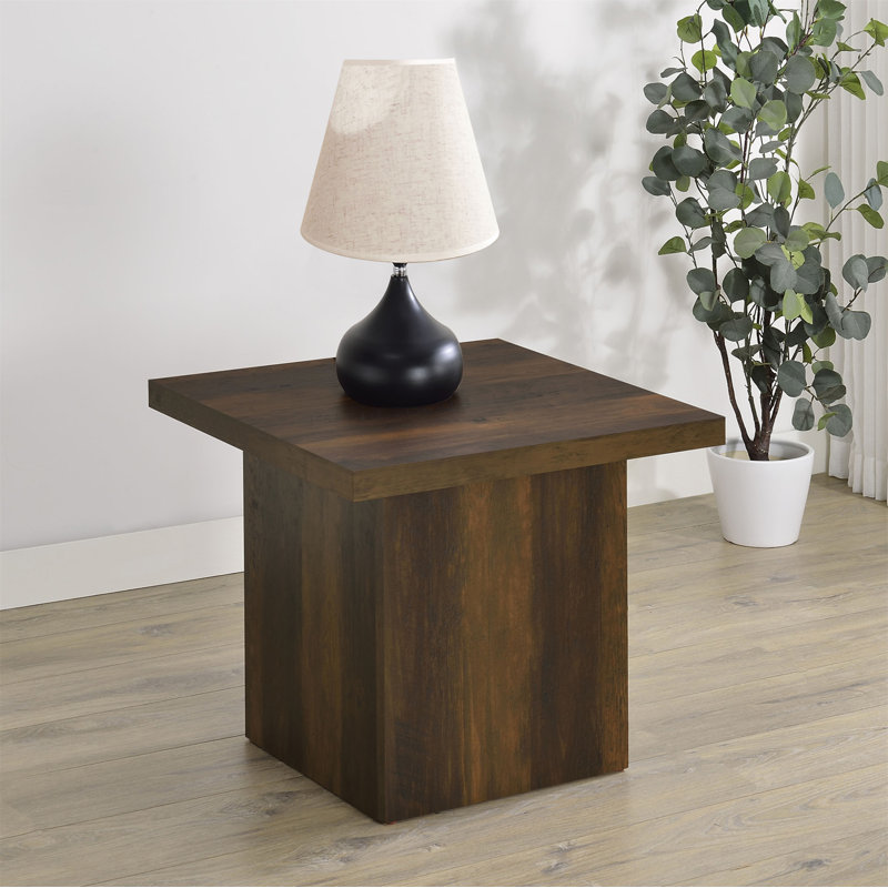 Table de bout carrée en bois d'ingénierie (table basse incluse)