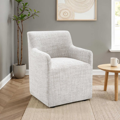 Chaise avec accoudoirs rembourrée avec roulettes Orya