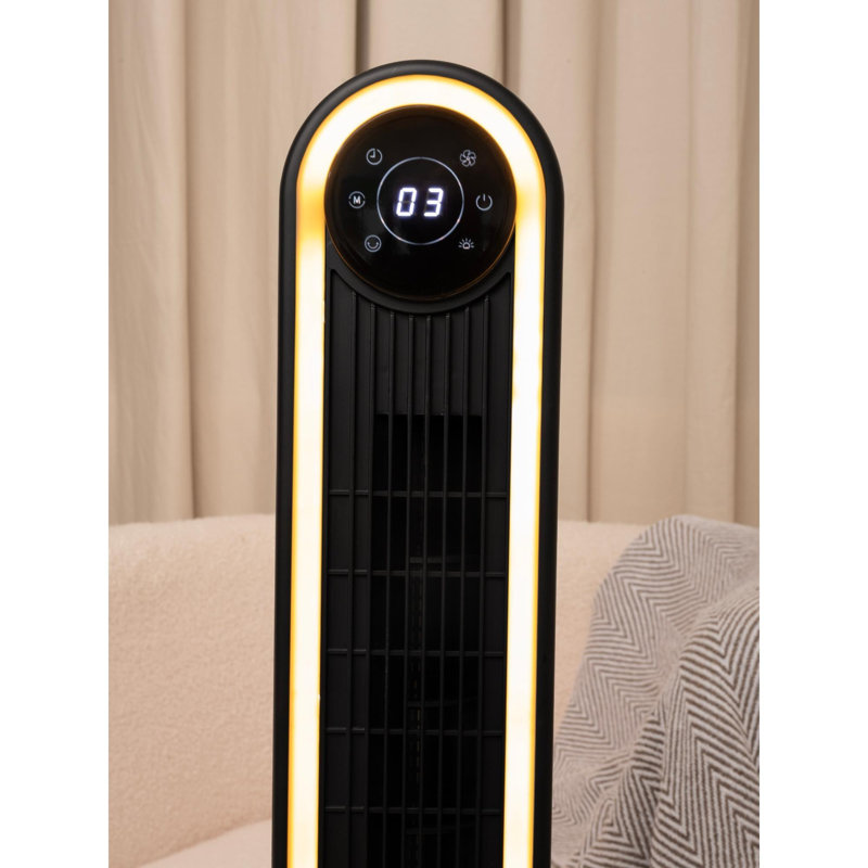 Rediffusion Halo Digital Tower Fan, Black
