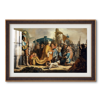 David tenant la tête de Goliath devant Saül, d'après Rembrandt, 1627 - Rembrandt van Rijn - Estampe encadrée sur mesure