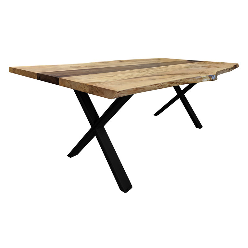 Base de table en acier brut X Style 28 po, Noir