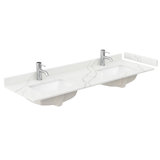 66" Double Countertop with Square Sinks (1-Hole), Backsplash & Sidesplash