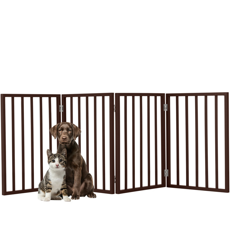 Barrière pour animaux 4 panneaux Pet Pet, Brun,  H 23,75 po x l 73 po x P 0,75 po