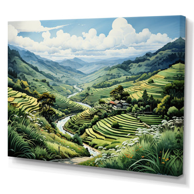Champ de riz vert vietnamien I - impression