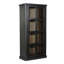 Armoire, cadre en bois de neem massif, portes coulissantes en verre, coins arrondis