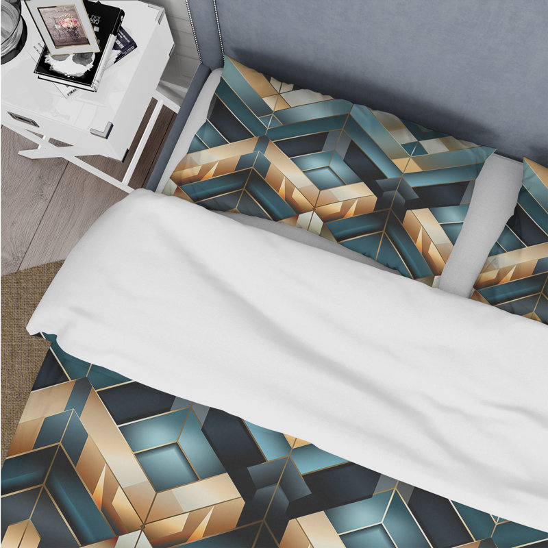 Ensemble de housse de couette à chevrons - Microfibre polyester, Housse de couette pour très grand lit et 2 très
