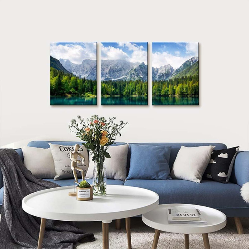 3 Piece Wrapped Canvas Print, 40 cm H x 90 cm W
