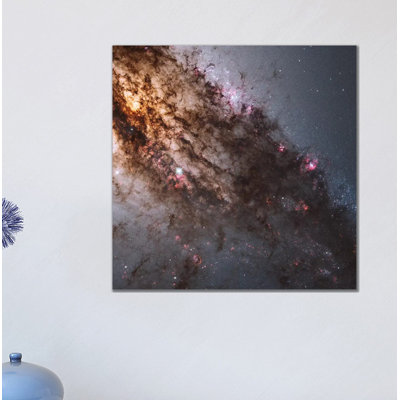 Dark Lanes Of Dust Crisscross The Elliptical Galaxy Centaurus by Stocktrek Images - Wrapped Canvas Gallery-Wrapped Canvas Giclée