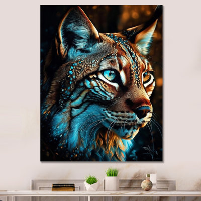 " Portrait Of Brown Lynx At Sunset "