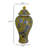 Chris Decorative Jar, Yellow Bird And Floral, Blue Ceramic 20 Inch