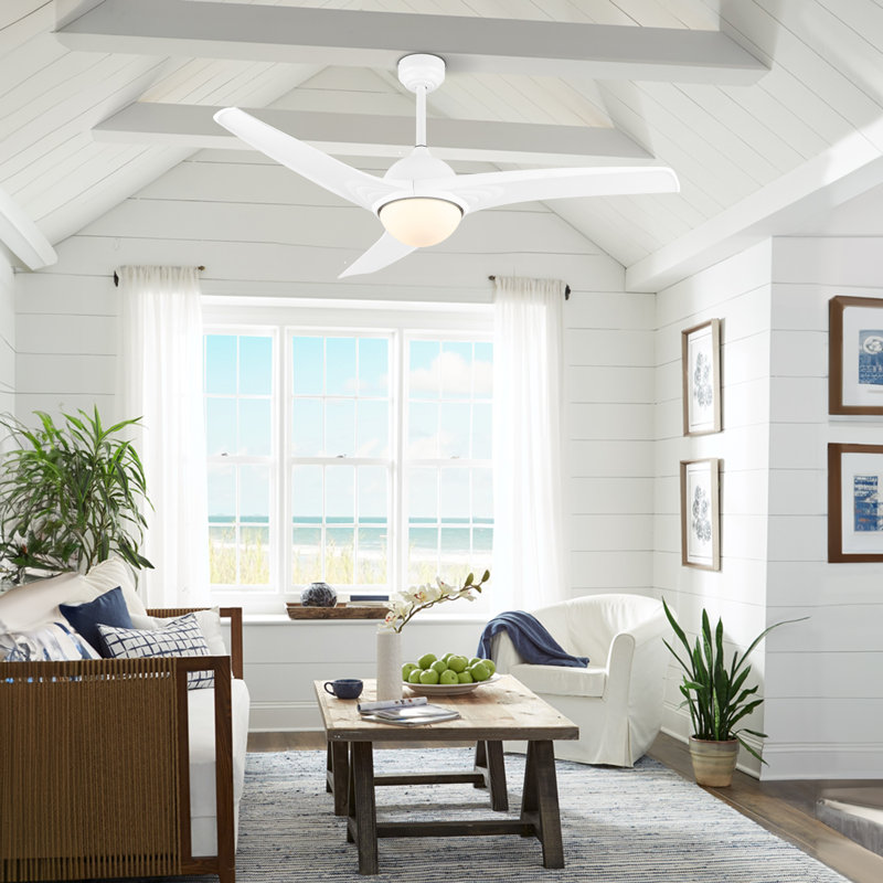 Clorice 52'' Ceiling Fan with LED Lights, White