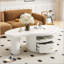 Table basse de forme irrégulière Cloud avec 1 tiroir et tablette pour le salon, alliant style et fonctionnalité pour un ajout unique