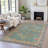 Machine Washable Indoor/Outdoor Xhevrie Teal Rug-111820135