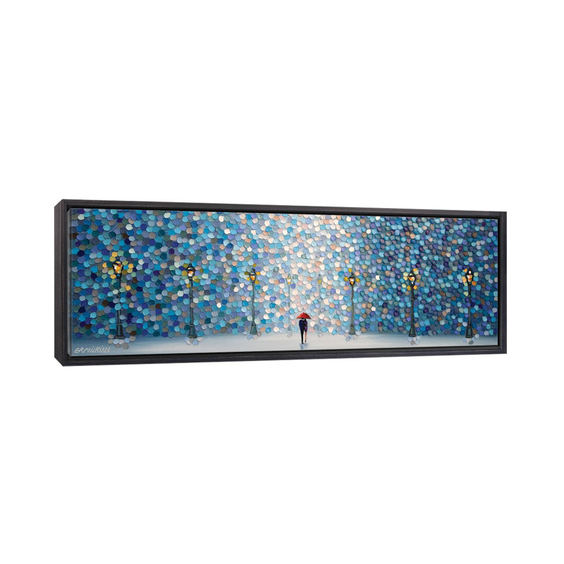 «Rainy Night Date», reproduction d'art sur toile encadrée, H 12 po x l 36 po, Toile à cadre flottant sans passe-partout