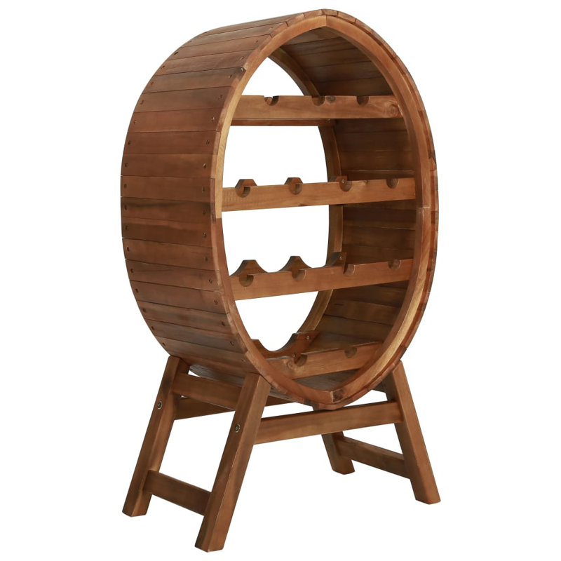 Steens Solid Wood Hanging Wine Bottle Rack in Brown