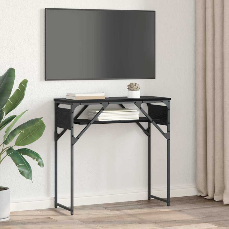 Console Table, 75cm H x 75cm W x 30cm D, Black Oak