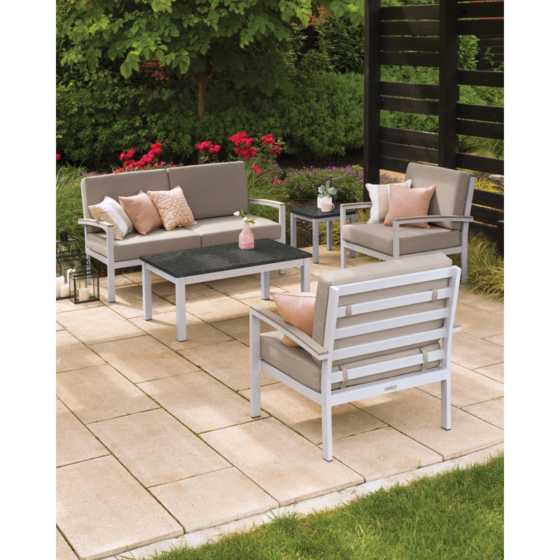 Travira Outdoor Conversation Set, Stone, Ash Brown