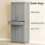 Grande armoire de rangement avec tablettes réglables-2055850090