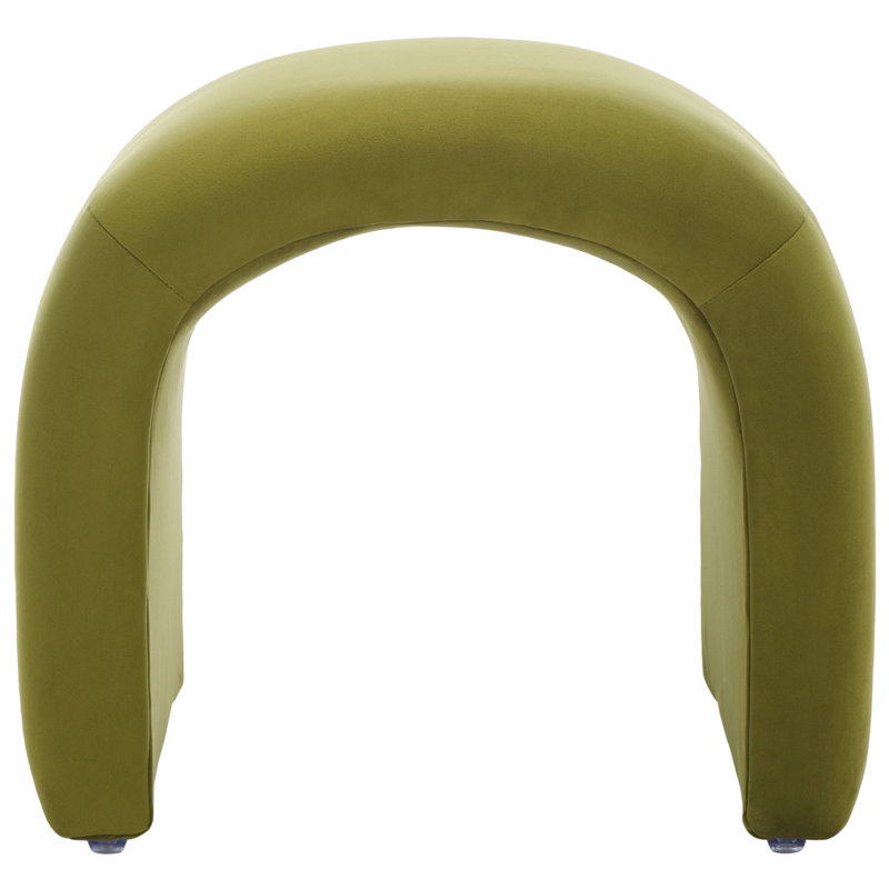 Andeana Upholstered Ottoman, Olive Velvet