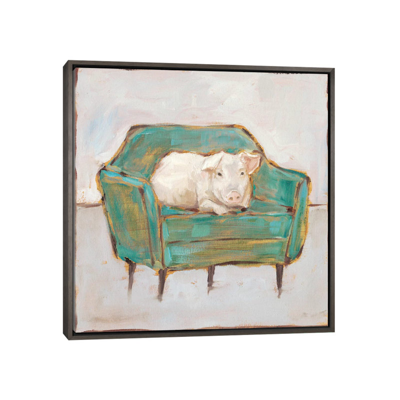 Créature confort VI par Ethan Harper - reproduction d'art, H 26 po x l 26 po x P 1,5 po, Toile avec cadre gris, Pas de tapis