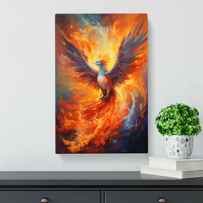 Phoenix Expressionism Art - Wrapped Canvas, 76cm H x 50cm W x 3cm D