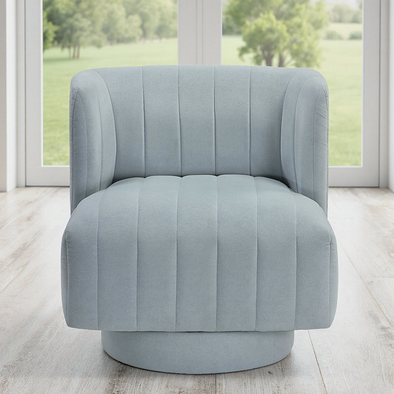 Fauteuil d'appoint pivotant moderne à dossier demi-tonneau, rotation à 360 °, confort de qualité supérieure pour le salon