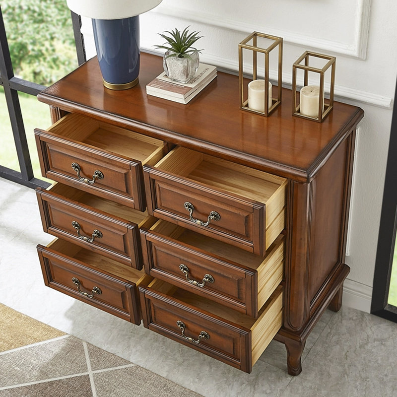 Armoire d'appoint en bois massif brun rougeâtre