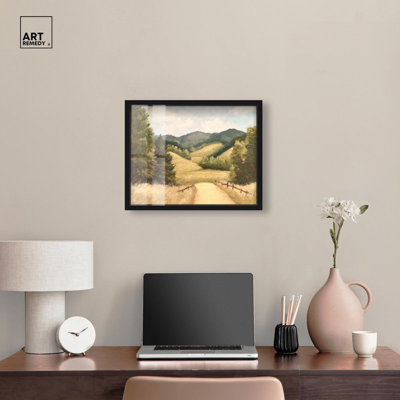 «Summer Fields Shadowbox Print» par Art Remedy, Noir, H 17 po x l 21 po