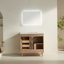 Meuble-lavabo de salle de bain autoportant 36 po entièrement assemblé en bois massif avec plateau blanc d'ingénierie entièrement assemblé