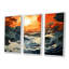 «Yellow Sunset Waves - Coastal Sunset», art mural-584512347-584512344
