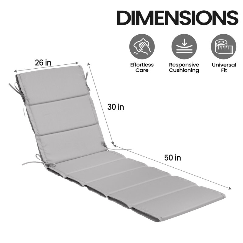 Coussin de siège / dossier d'extérieur Latitude Run®, Gris, L 26 po x P 80 po