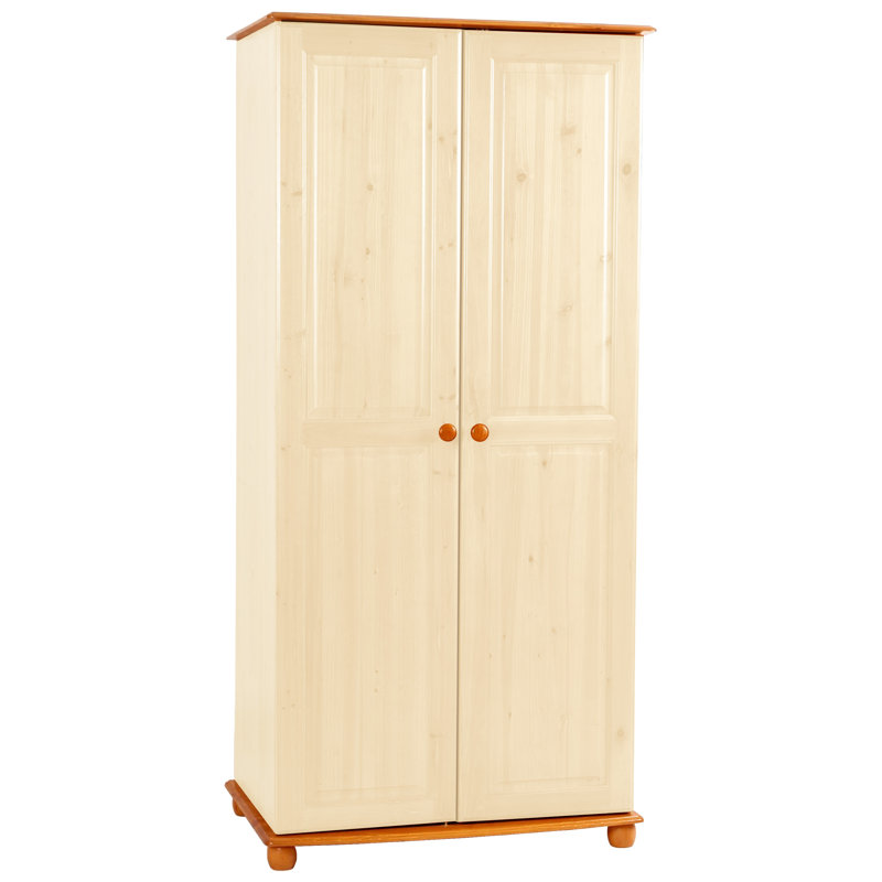 Blanchard 2 Door Manufactured Wood Wardrobe, Cream