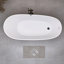 Baignoire de trempage autoportante en acrylique autoportante blanche 67 po x 29,5 po avec drain latéral