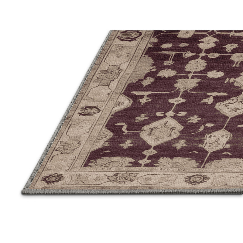 Tapis gris lavable à la machine, Rond 4 pi