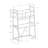 Home Office Desk, 60 Inch White, Modern 3 Tier Ladder Style Decor Shelves