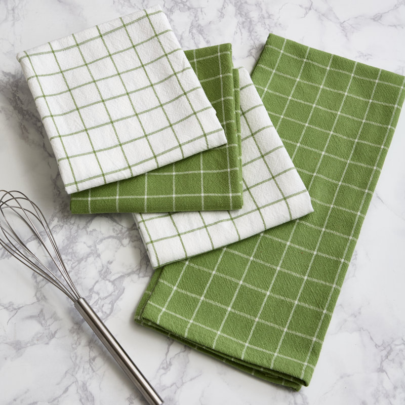 Printed Microfiber Dishtowel Set/4, Green